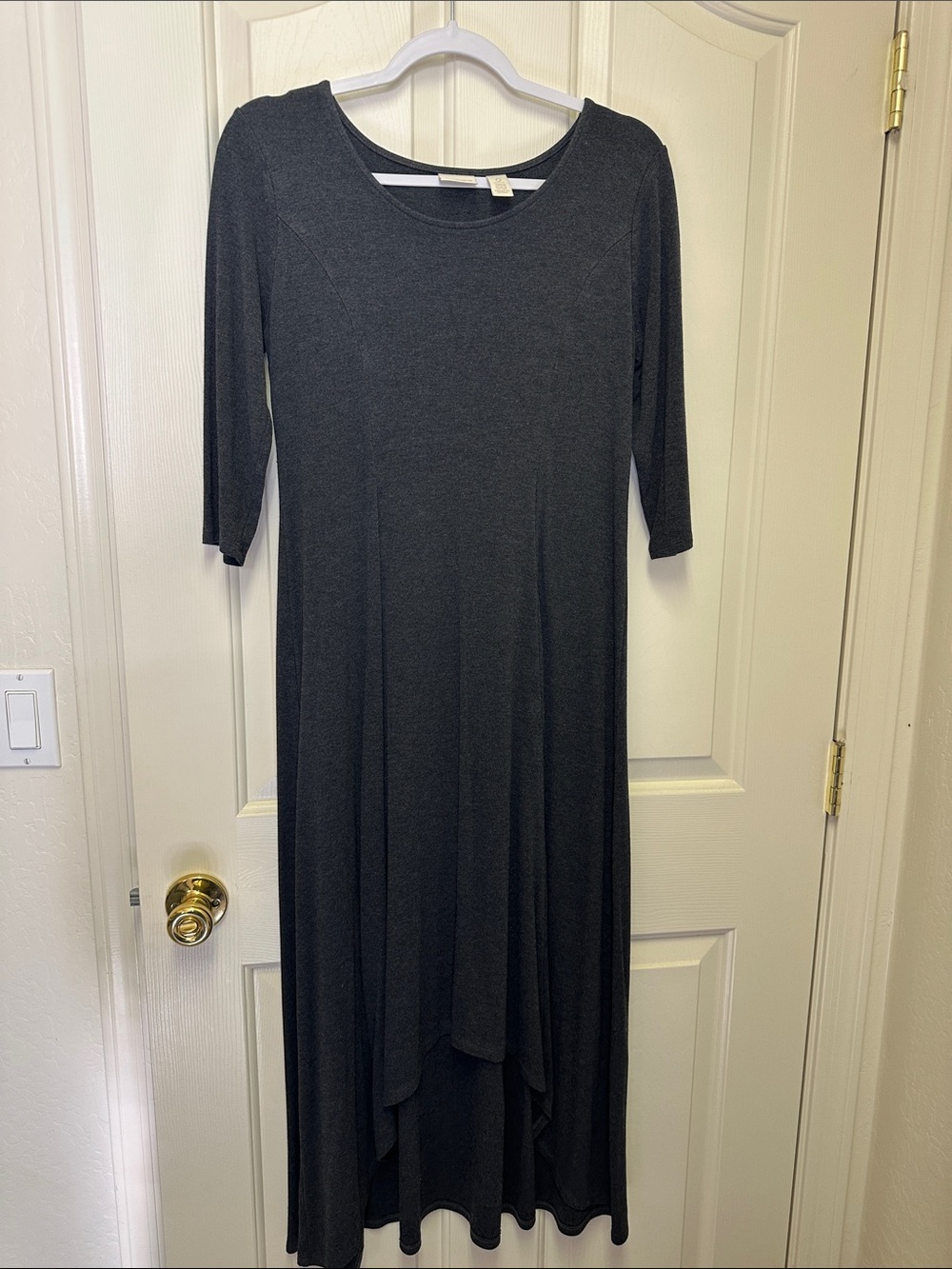 Chico's Charcoal Black High-Low Midi Dress